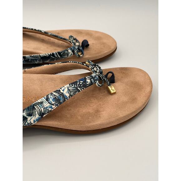 Vionic Bella Blue Palm Toe-Post Sandal Flip Flop - Size 10 Orthotic Arch Support - Picture 7 of 9